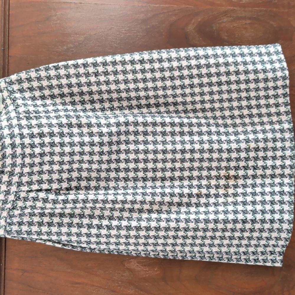 Avon Pink/Black Plaid Tweed-type Pencil Skirt